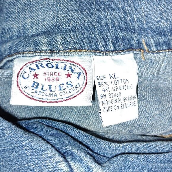 Vintage Carolina Blues snap down denim jean dress Sz XL - Picture 7 of 7